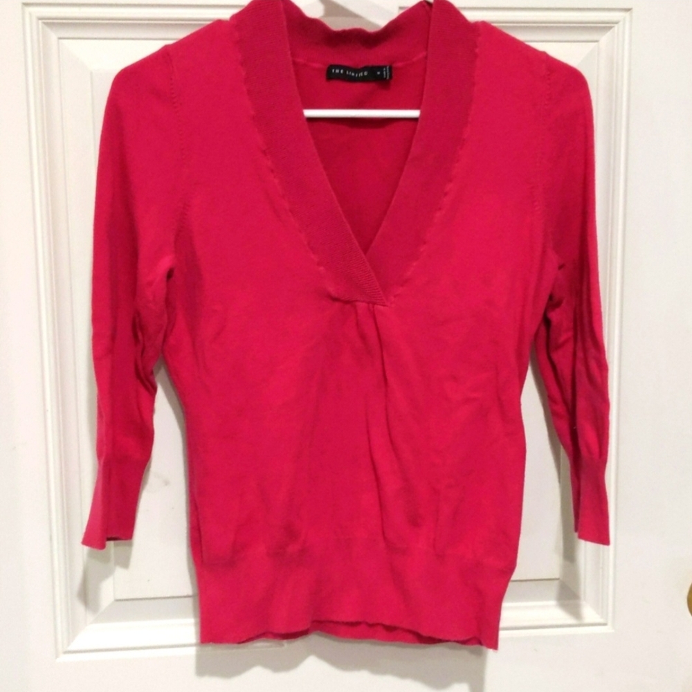 The Limited Bright Pink V-Neck Sweater